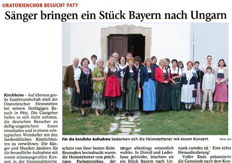 Münchner Merkur Oratorienchor besucht Paty