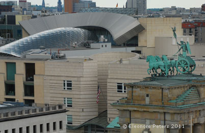 Quadriga auf dem Brandenburger Tor von oben